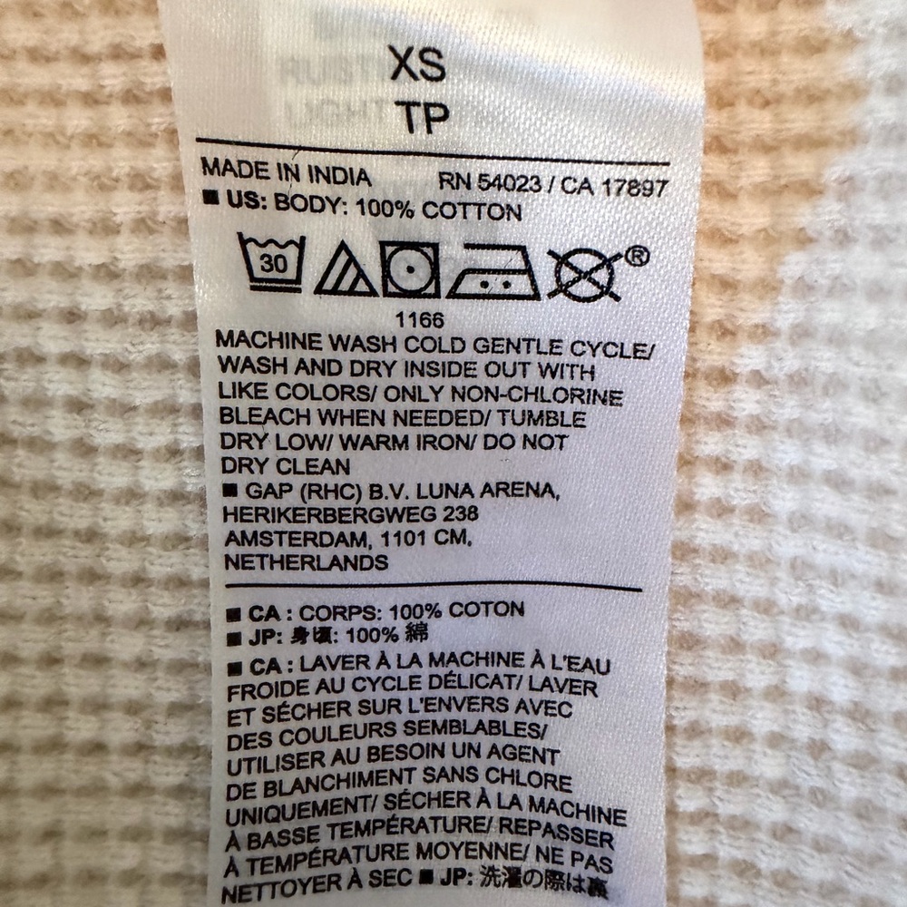 Banana Republic Rustic Long Sleeve Waffle Knit Henley in Oatmeal Heather XS - Picture 8 of 9
